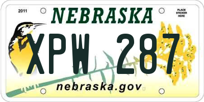 NE license plate XPW287