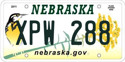 NE license plate XPW288