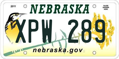 NE license plate XPW289
