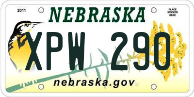 NE license plate XPW290
