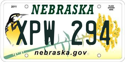 NE license plate XPW294