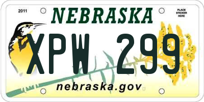 NE license plate XPW299