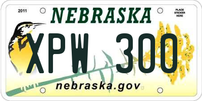 NE license plate XPW300