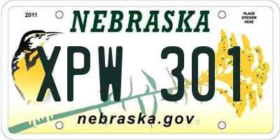 NE license plate XPW301