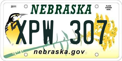 NE license plate XPW307