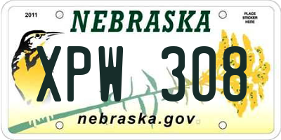 NE license plate XPW308