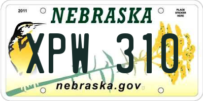NE license plate XPW310