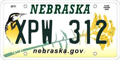 NE license plate XPW312
