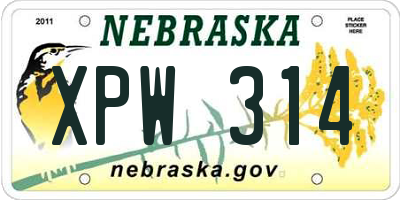 NE license plate XPW314