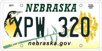NE license plate XPW320