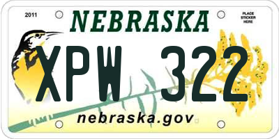NE license plate XPW322