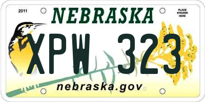 NE license plate XPW323