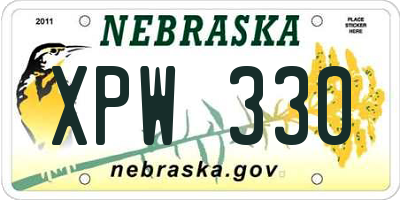 NE license plate XPW330