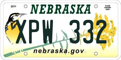 NE license plate XPW332