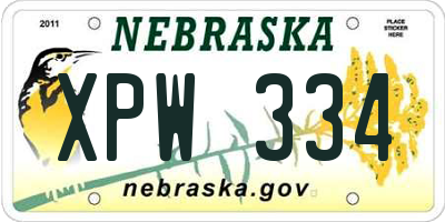 NE license plate XPW334