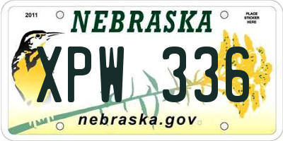 NE license plate XPW336