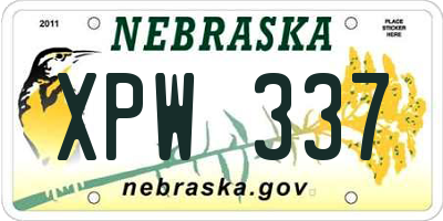 NE license plate XPW337