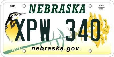 NE license plate XPW340