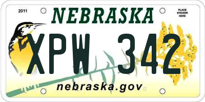 NE license plate XPW342