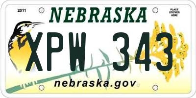 NE license plate XPW343