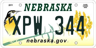 NE license plate XPW344