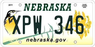 NE license plate XPW346
