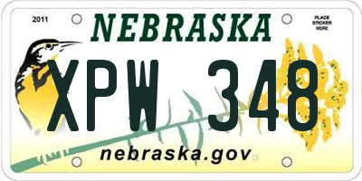 NE license plate XPW348