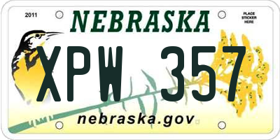 NE license plate XPW357
