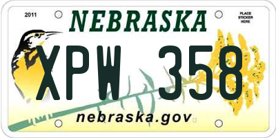 NE license plate XPW358