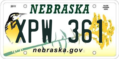 NE license plate XPW361