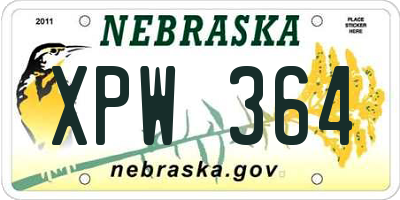 NE license plate XPW364