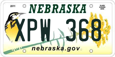 NE license plate XPW368