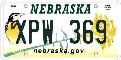 NE license plate XPW369