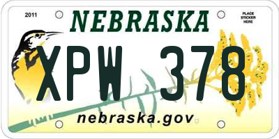 NE license plate XPW378