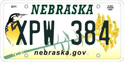 NE license plate XPW384