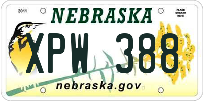 NE license plate XPW388