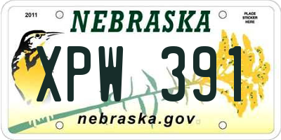 NE license plate XPW391