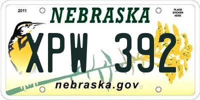 NE license plate XPW392