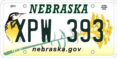 NE license plate XPW393