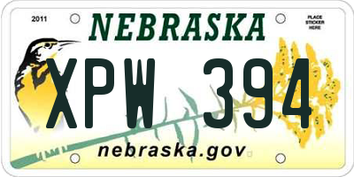 NE license plate XPW394