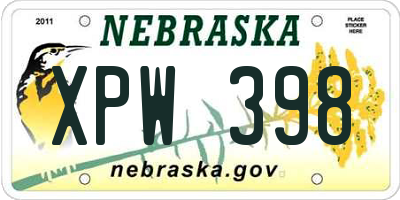 NE license plate XPW398