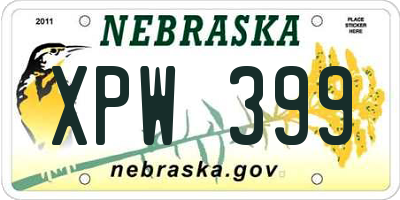 NE license plate XPW399