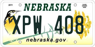 NE license plate XPW408