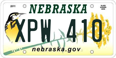 NE license plate XPW410