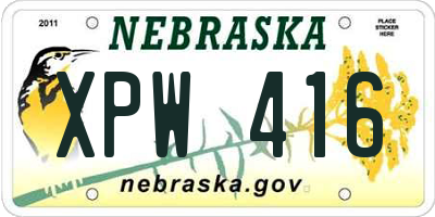 NE license plate XPW416