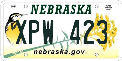NE license plate XPW423