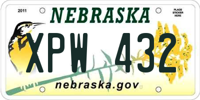 NE license plate XPW432