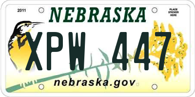 NE license plate XPW447