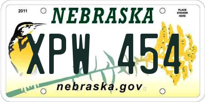 NE license plate XPW454