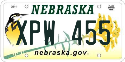 NE license plate XPW455